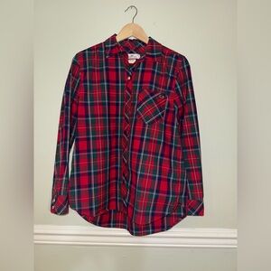 Vineyard Vines Holiday Plaid Button-Down Relaxed Fit Size 8 Christmas